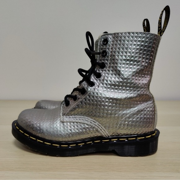 Dr. Martens Silver Combat Boots - Picture 1 of 1